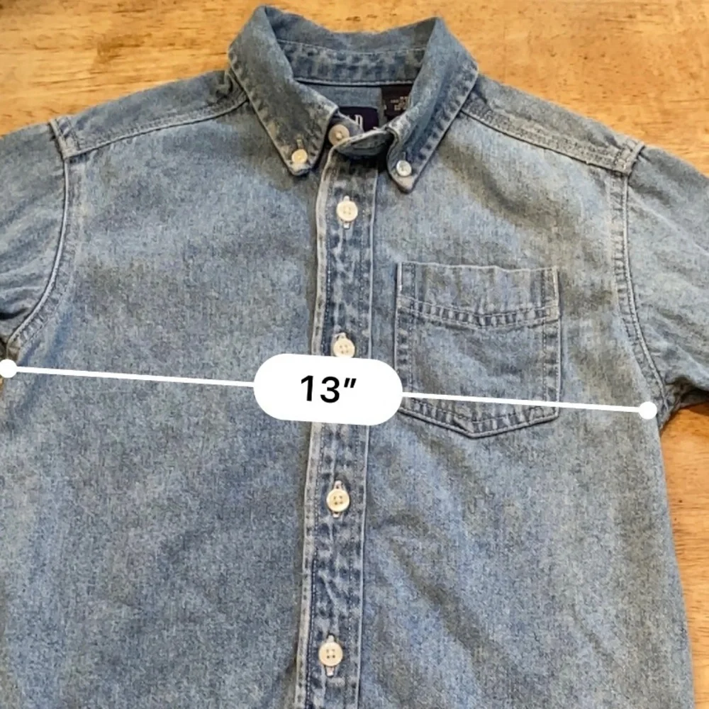 Vintage Gap Kid’s Unisex‎ XXS Heavy Cotton Denim Button Down